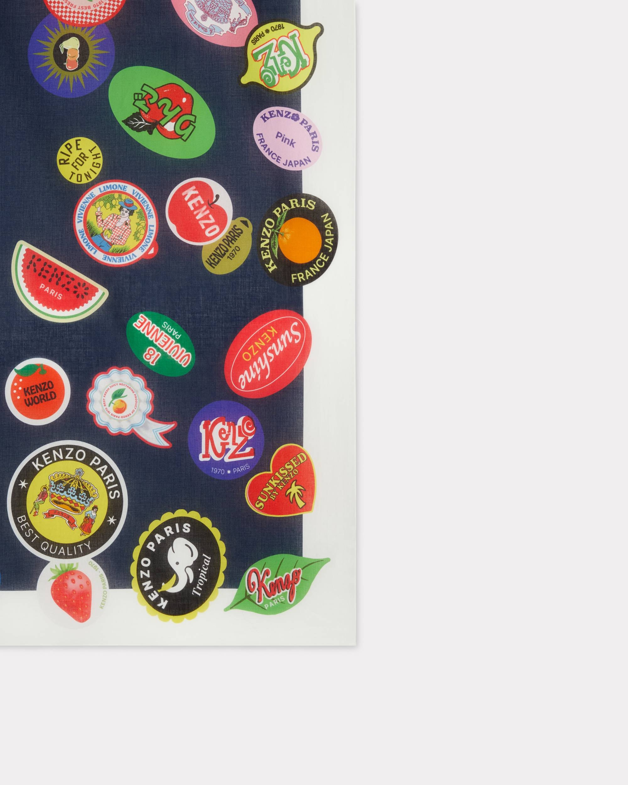 'KENZO Stamp' large square in cotton. - 2