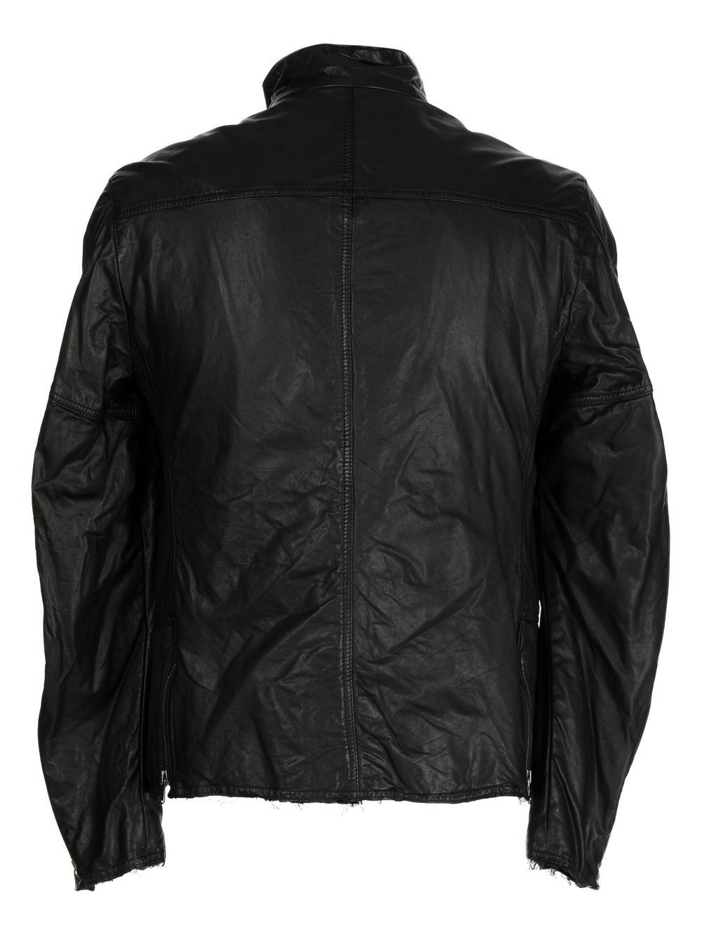 pocket-detail leather jacket - 2
