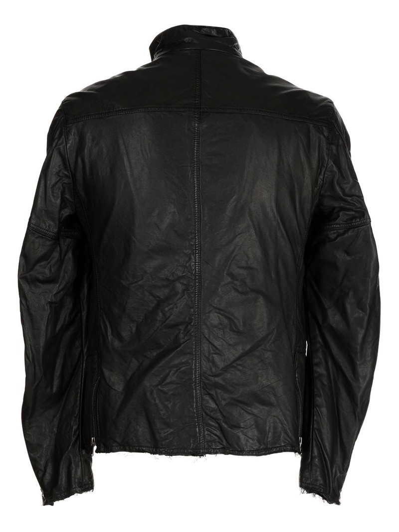The Viridi-anne pocket-detail leather jacket outlook