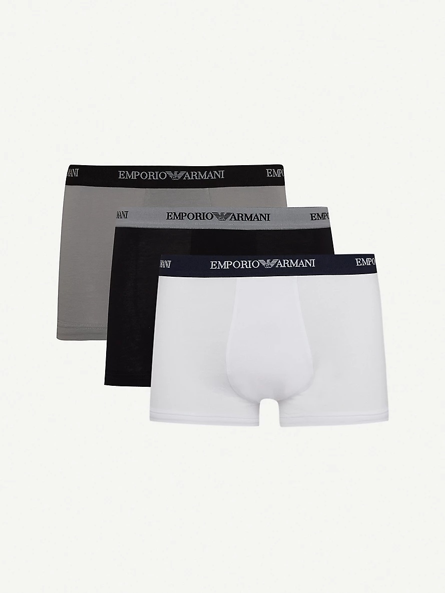 Pack of three logo slim-fit cotton briefs - 1