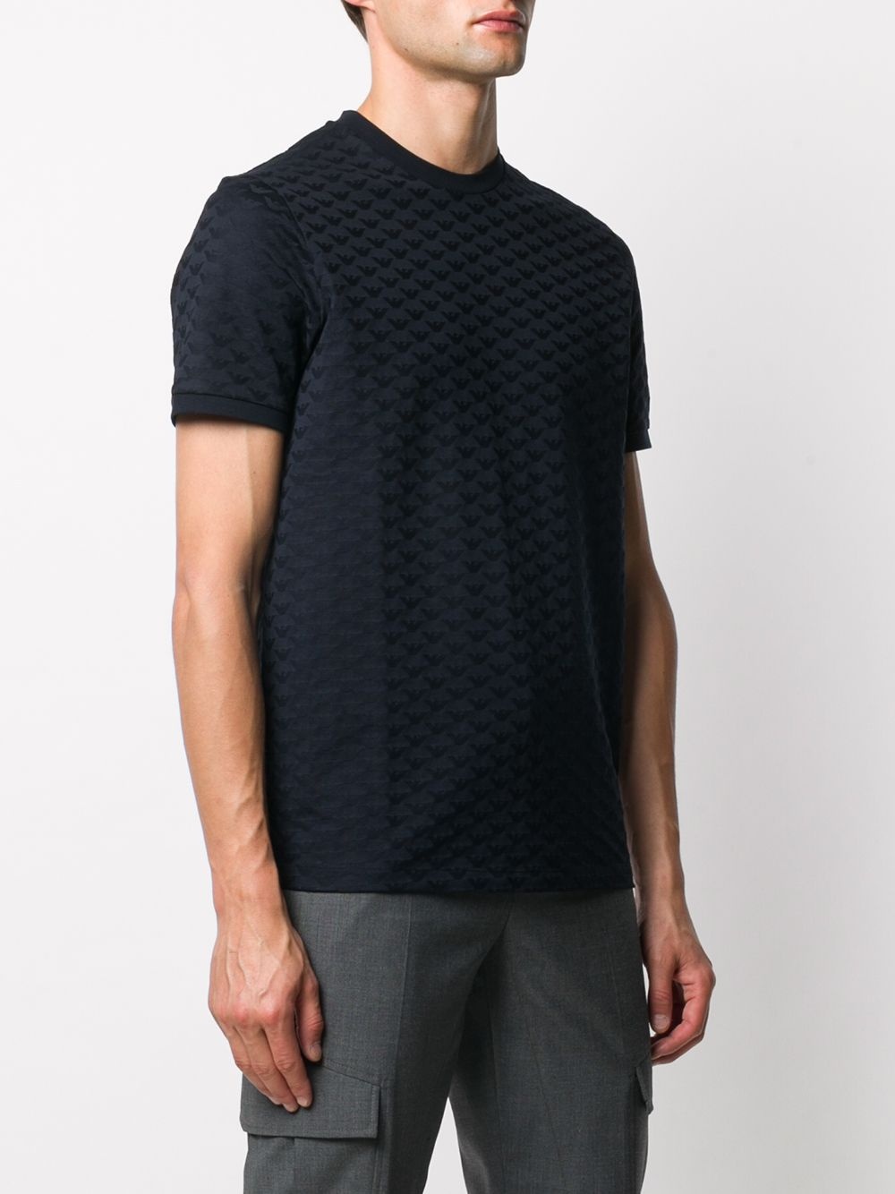 embossed logo cotton T-shirt - 3