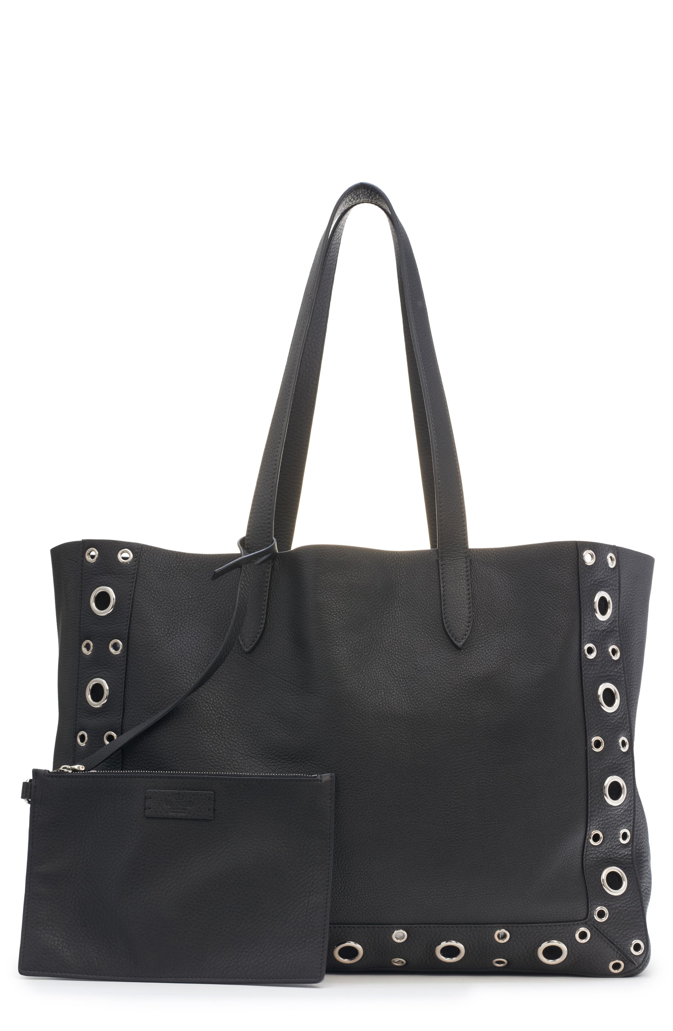 Valentino Garavani Nellcôte Stud Calfskin Tote in 0No Nero at Nordstrom - 4