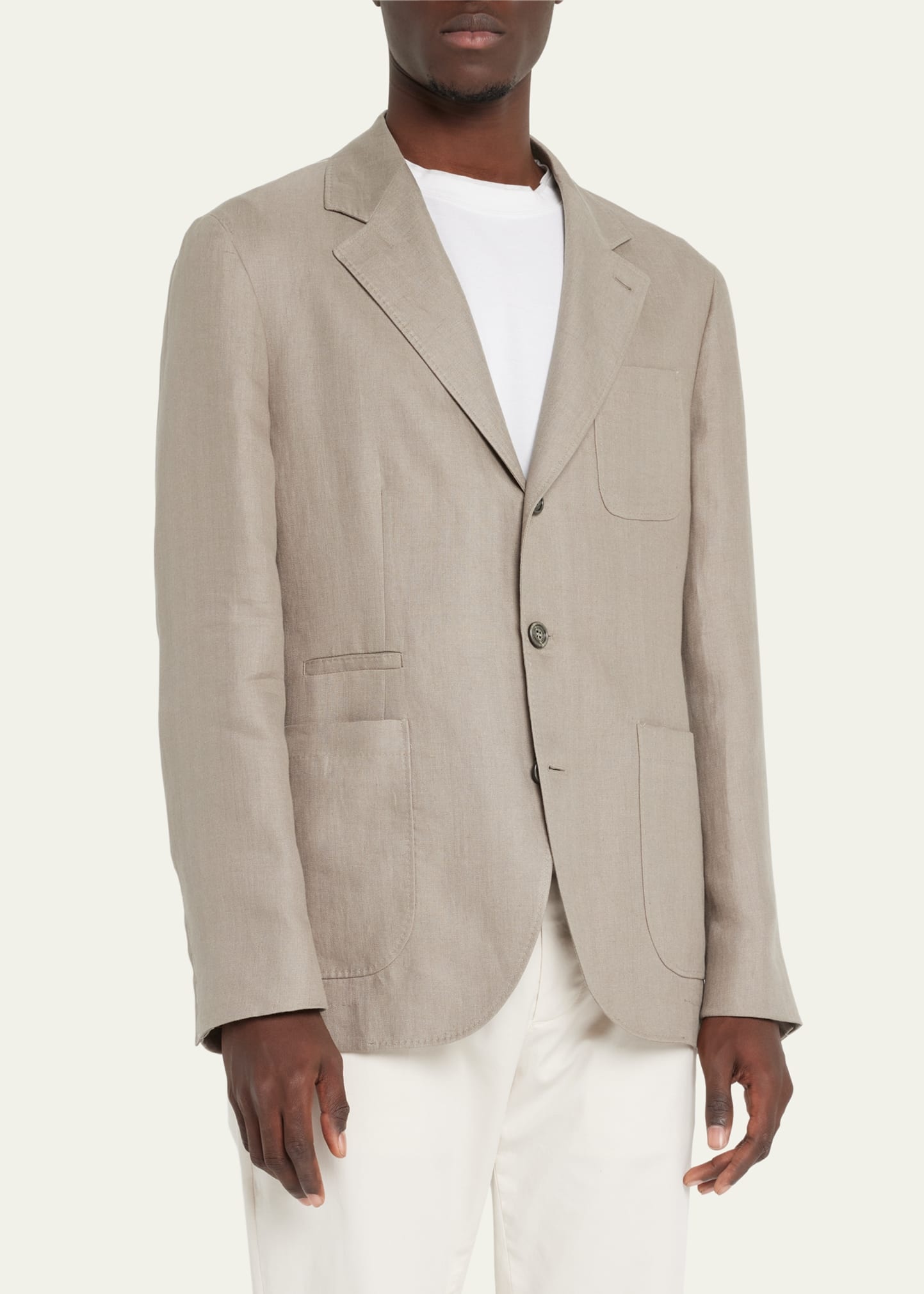 Men's Chevron Linen Sport Coat - 4