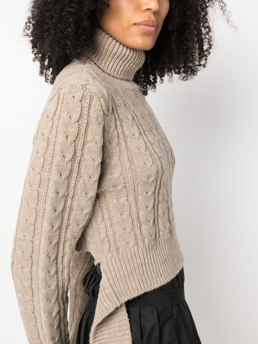 roll-neck cable-knit jumper - 5