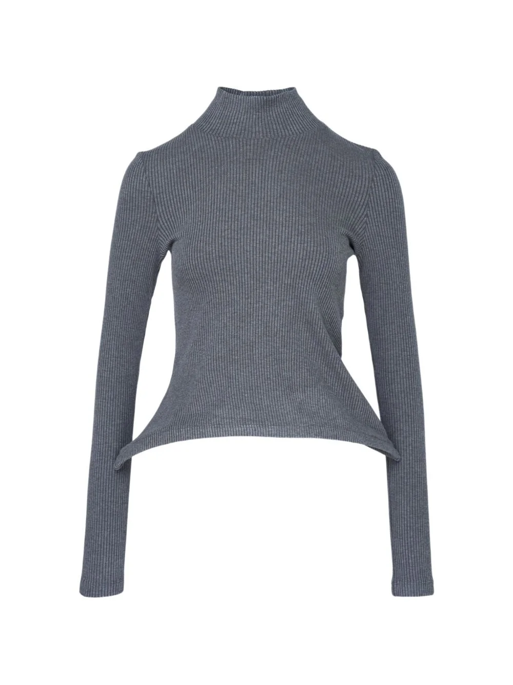 ribbed peplum-hem sweater - 1