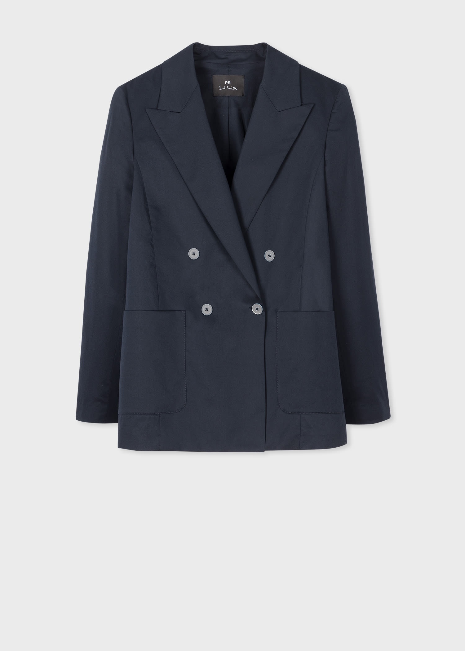 Navy Double Breasted Blazer - 1