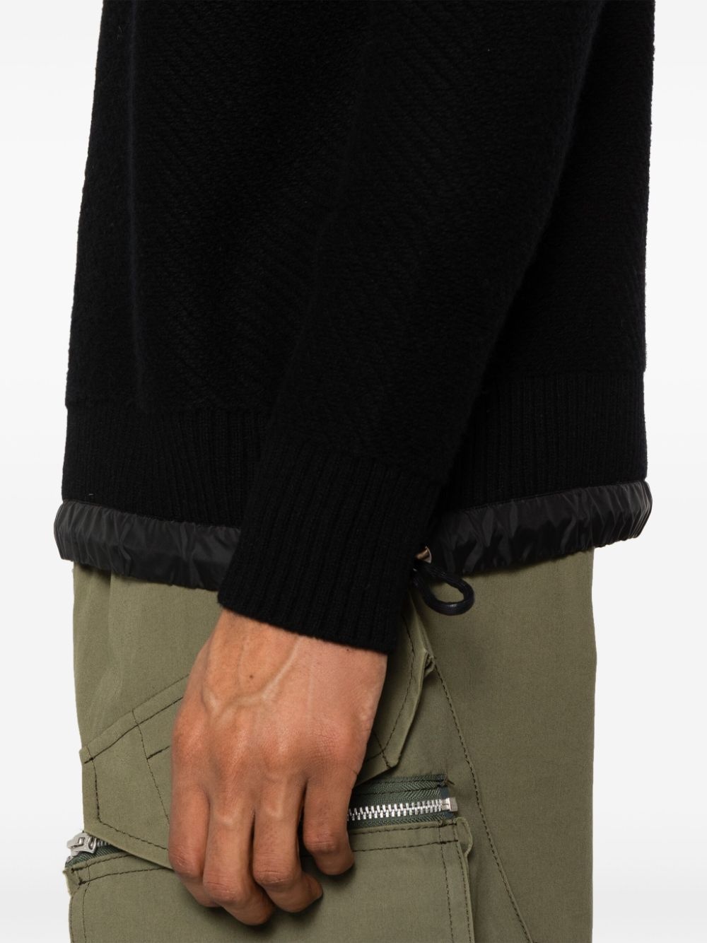 drawstring-hem ribbed-knit jumper - 5