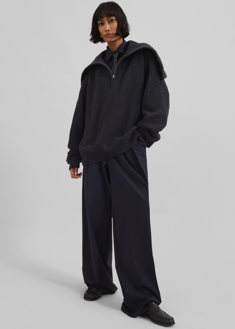 Hazel Oversized Wool Jumper - Dark Grey 13