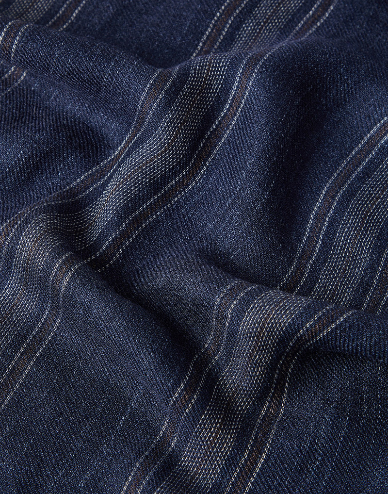 Silk and linen chevron scarf with stripes 3