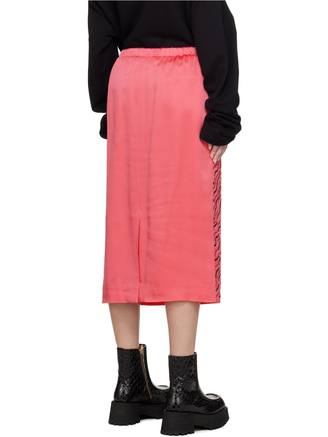 Pink Sequin Midi Skirt - 3