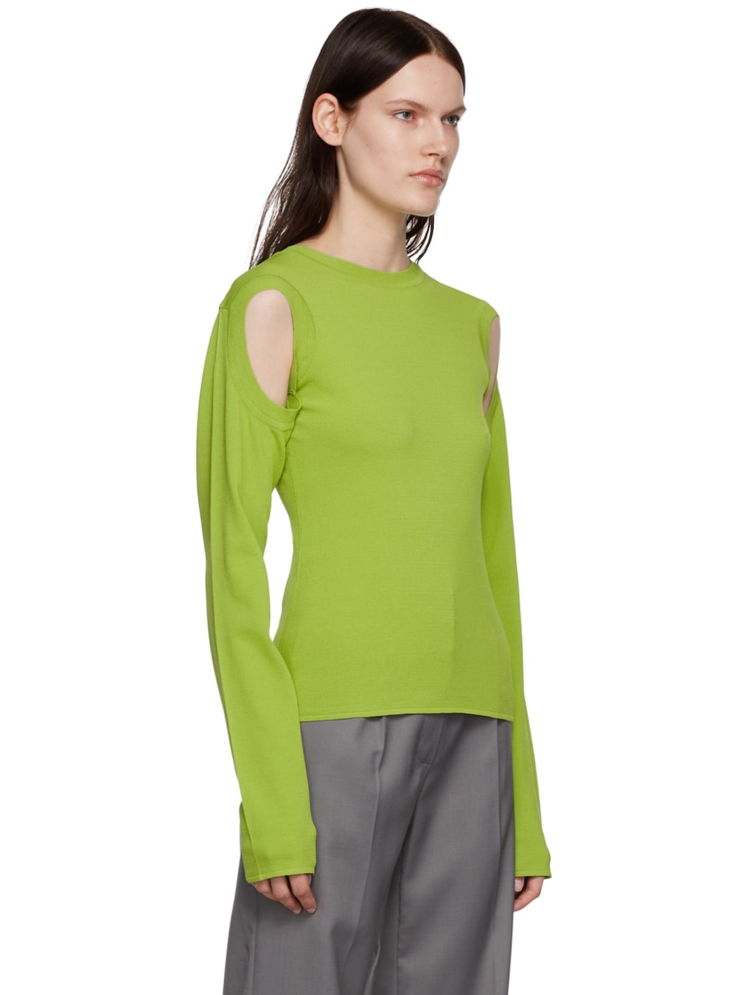 Green Armhole Sweater - 2
