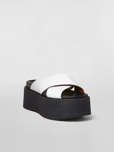 Marni CRISS-CROSS WEDGE IN WHITE CALF LEATHER outlook