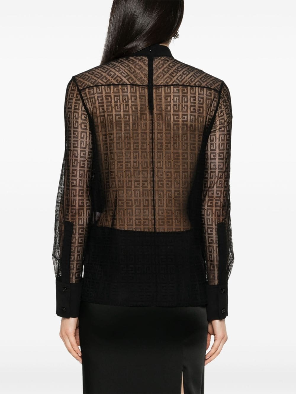 4G-pattern silk blouse - 4