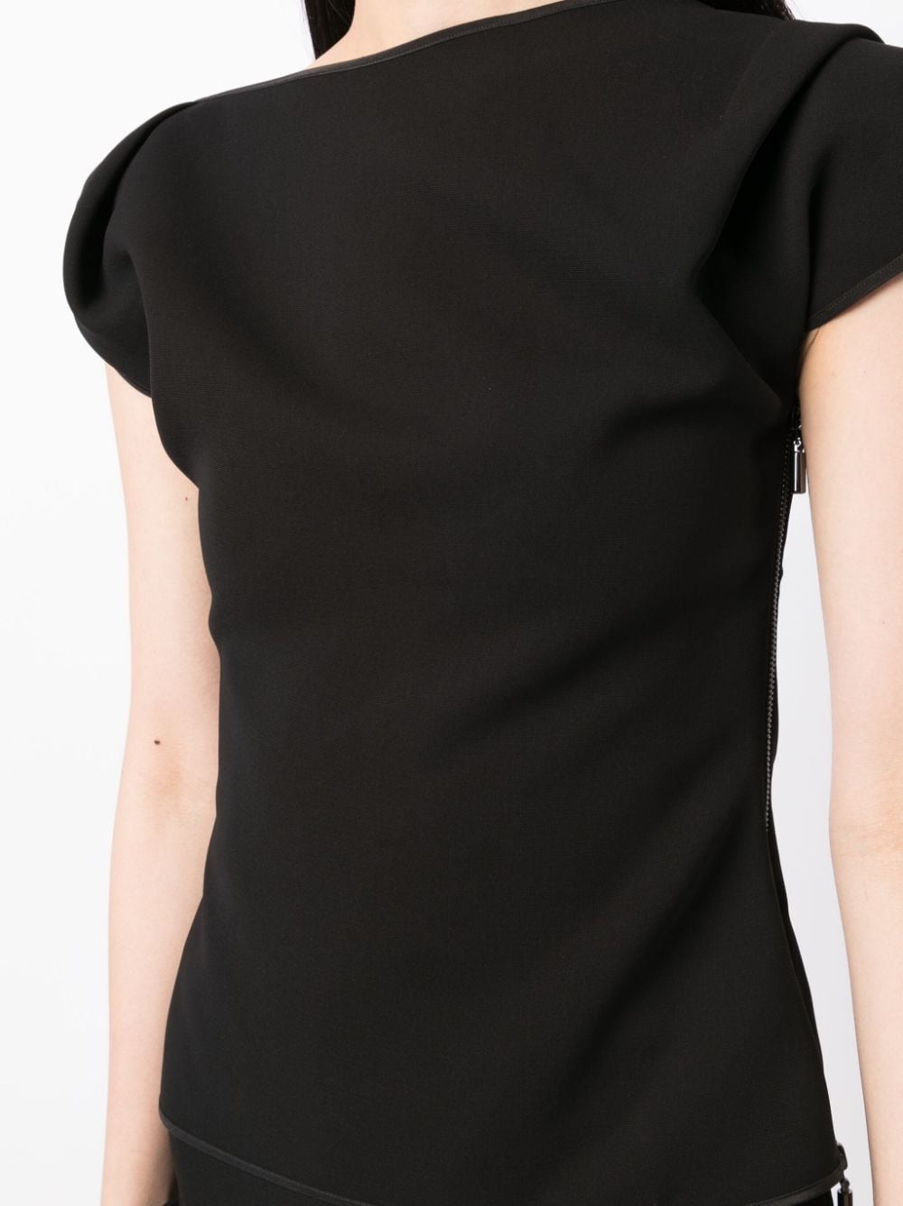 asymmetric cap-sleeved T-Shirt - 5