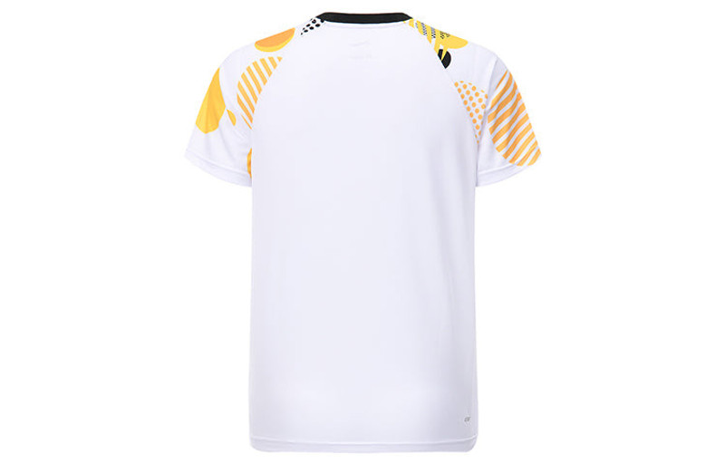 Li-Ning Li-Ning Badminton Wear Game Shirt 'White Yellow' AAYR381-1 outlook