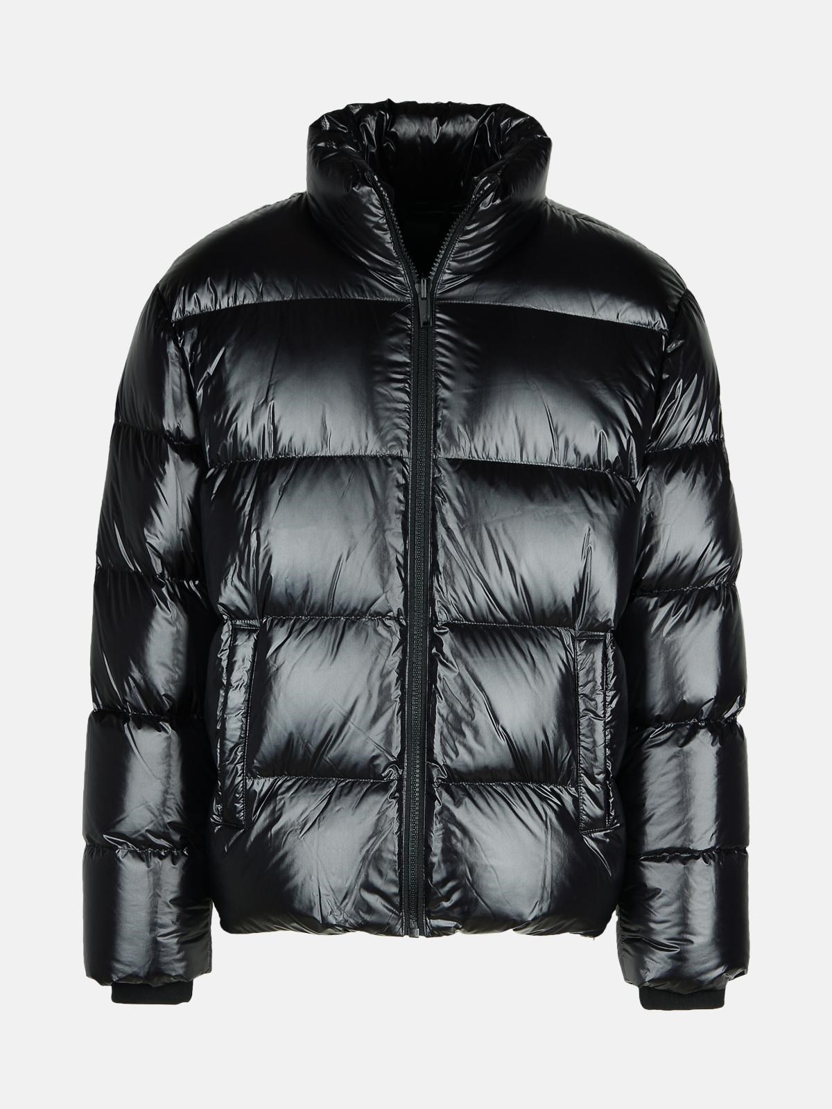 'KINGS' BLACK NYLON DOWN JACKET - 1