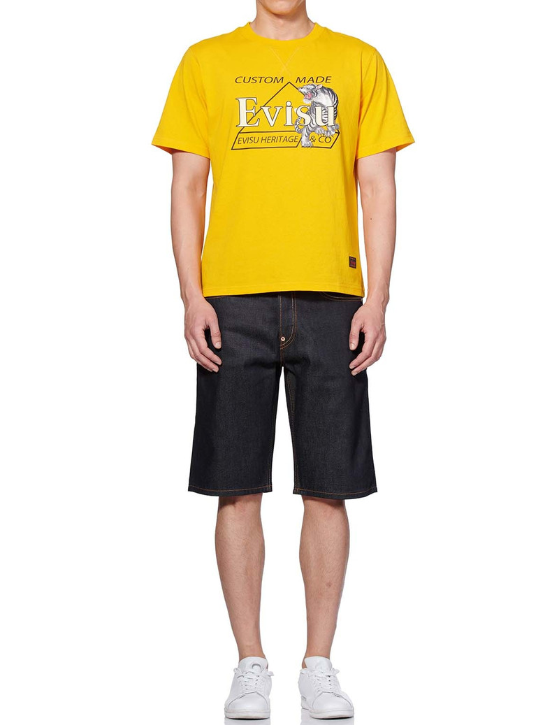 GOLD SEAGULL EMBROIDERED DENIM SHORTS 1