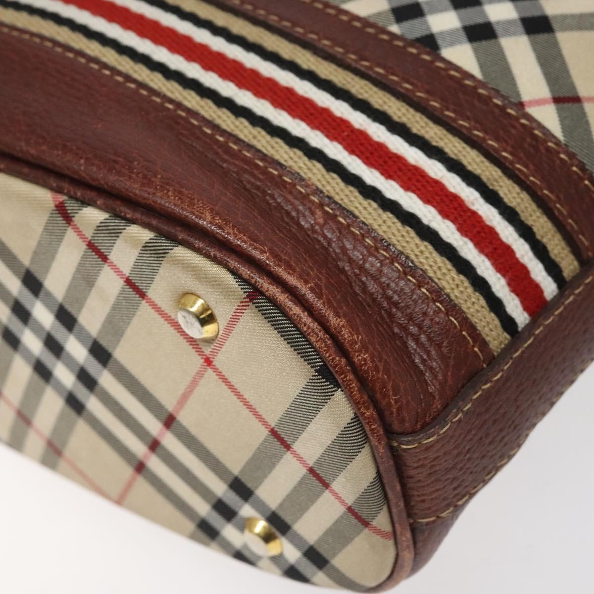 Burberry Nova Check Blue Label Shoulder Bag Nylon Leather Beige - 16