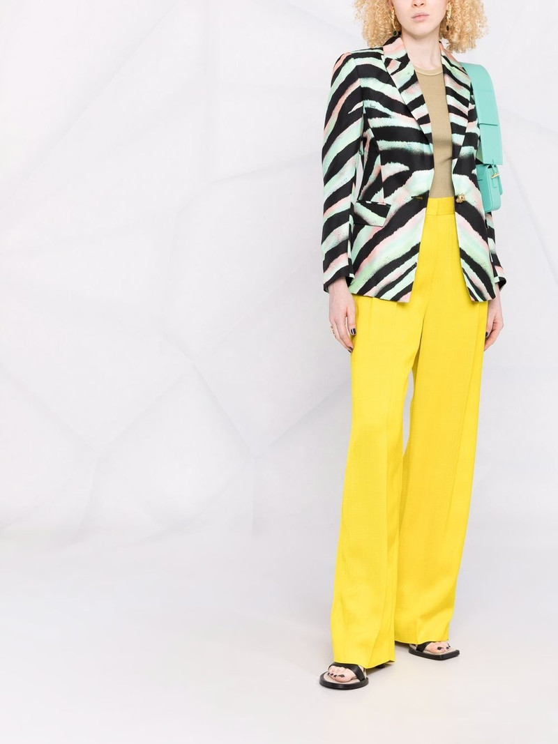 Roberto Cavalli zebra-print silk blazer outlook