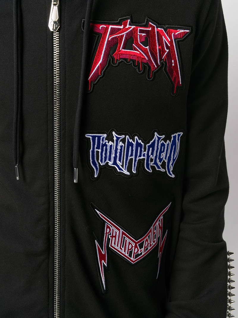embroidered logo patch hoodie 5