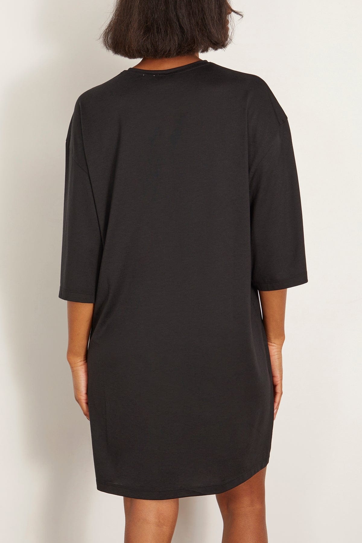 Relaxed Tee Dress in Black - 4