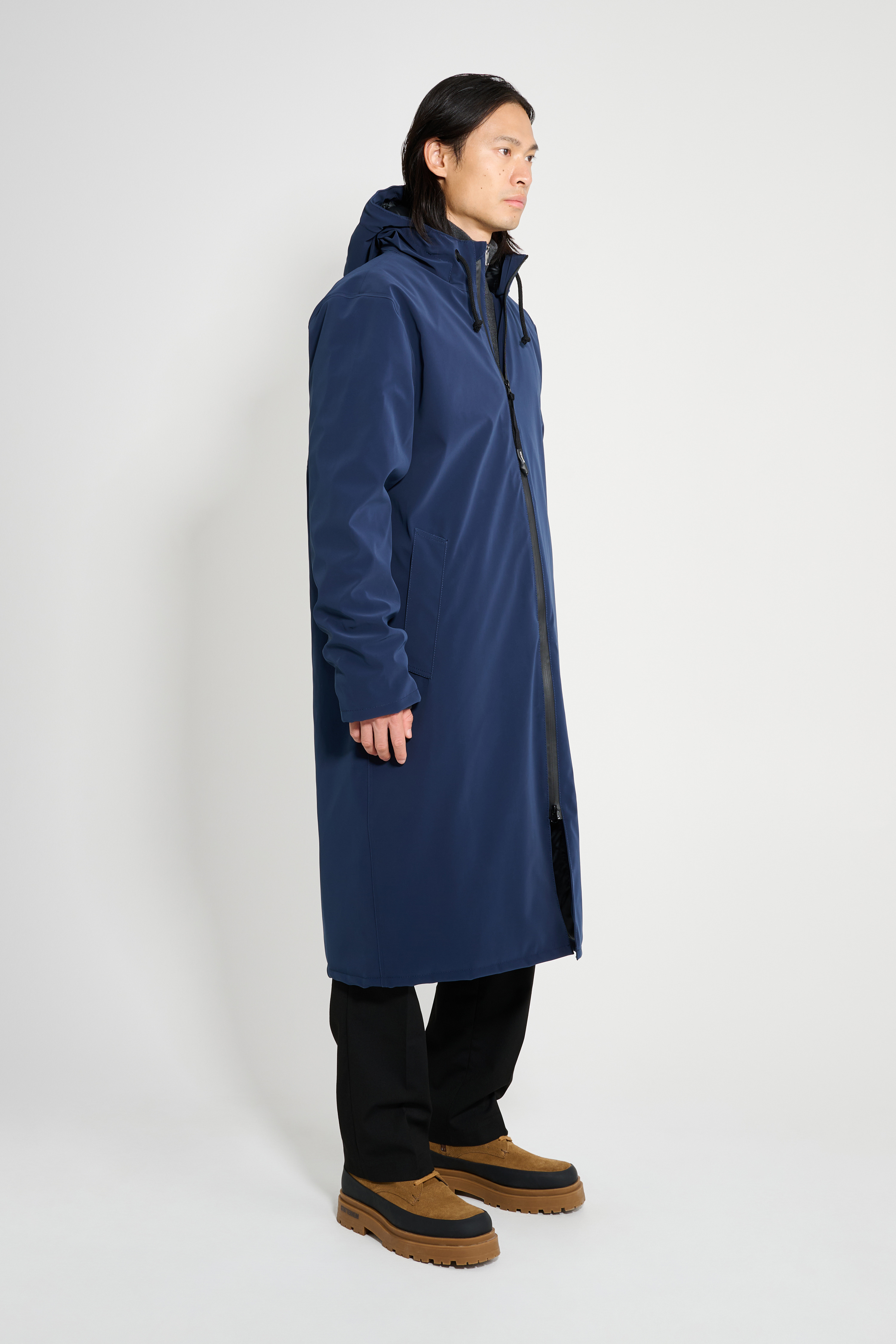 Stockholm Long Matte Winter Coat Navy - 3