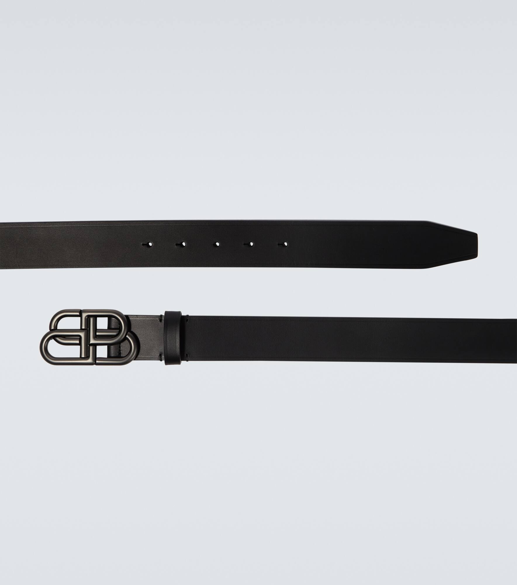 BB logo leather belt - 4