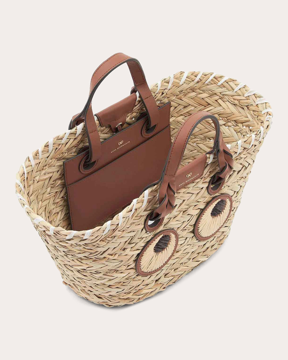 Small Paper Eyes Basket Bag - 4