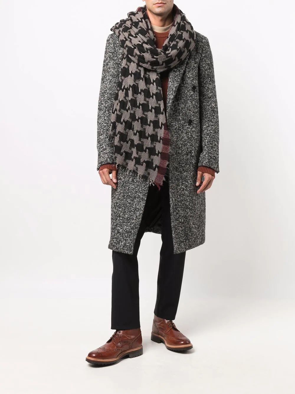 houndstooth-print scarf - 2