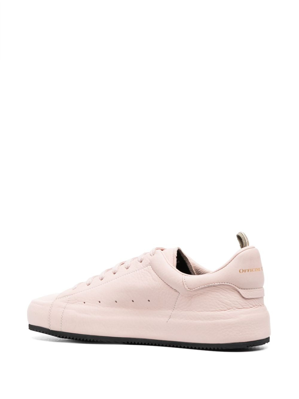 low-top leather sneakers - 3