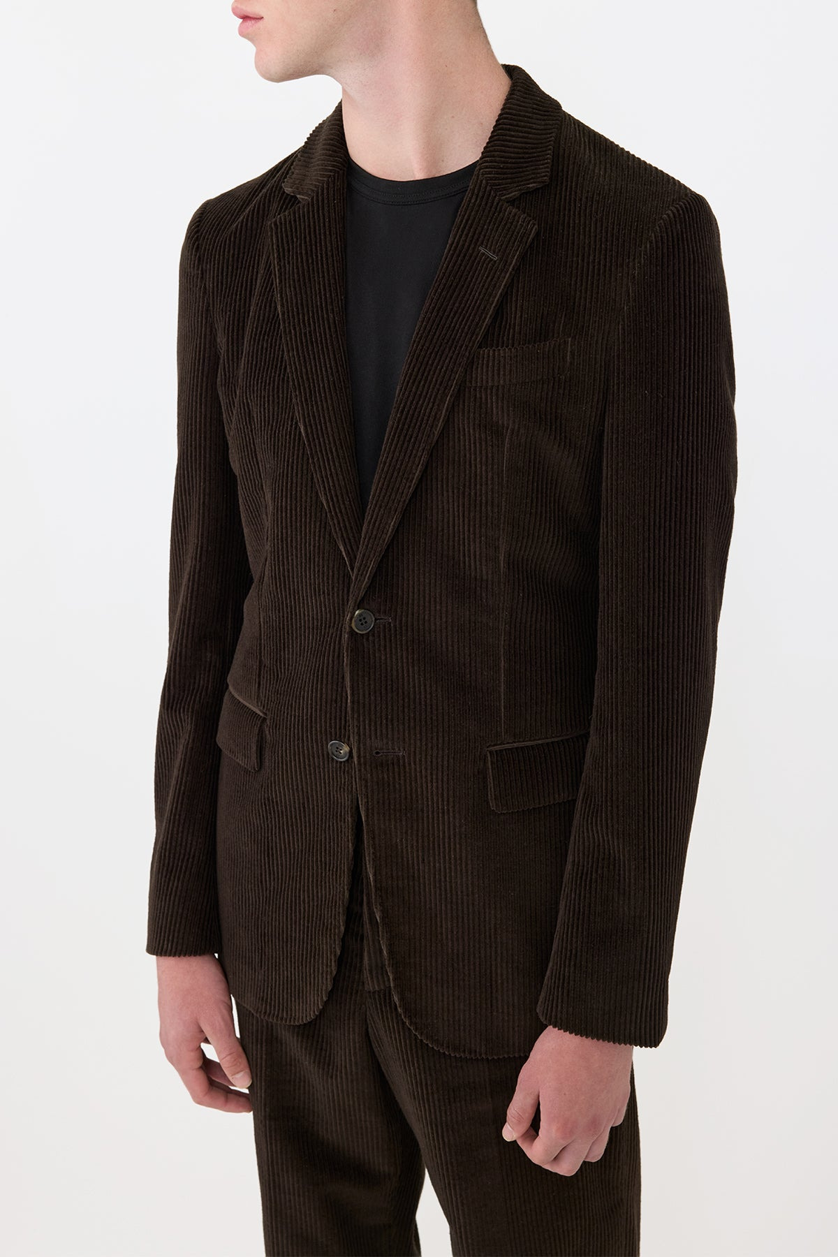 Irving Jacket in Chocolate Cashmere Corduroy - 6