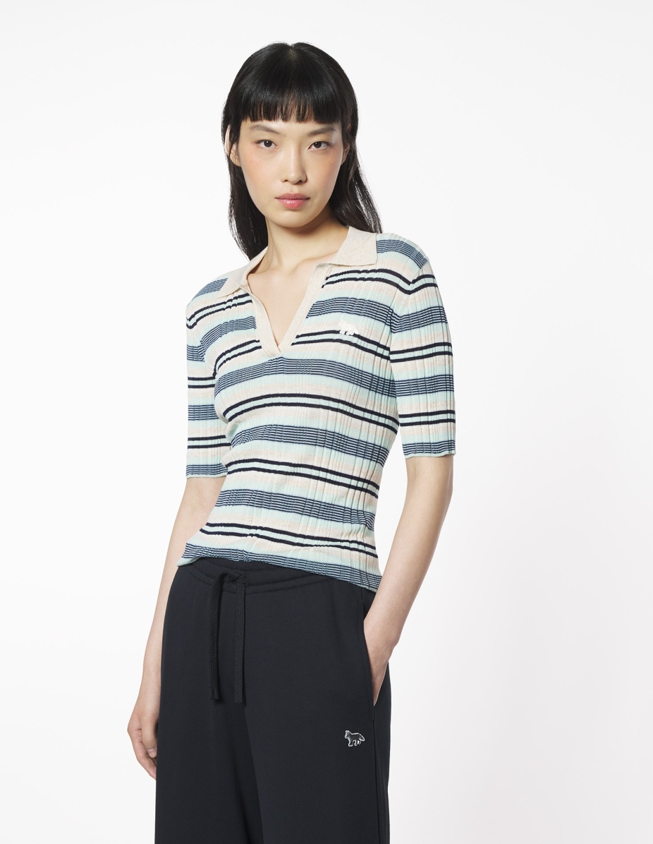 FINE RIB STRIPED POLO - 3