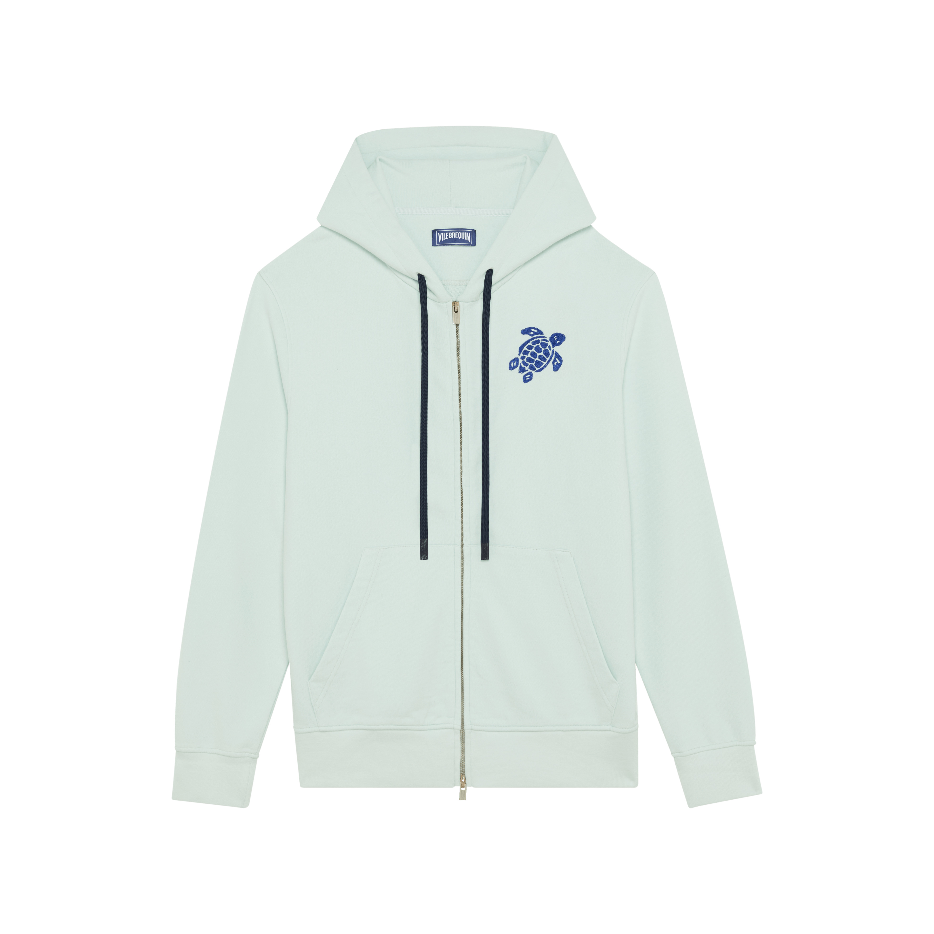 Men Cotton Full Zip Cardigan Turtle - 1