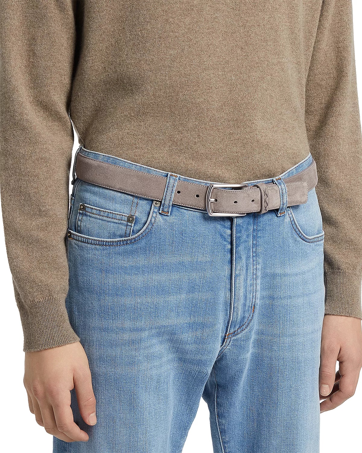Z Lux Grey Mélange Suede Belt - 2