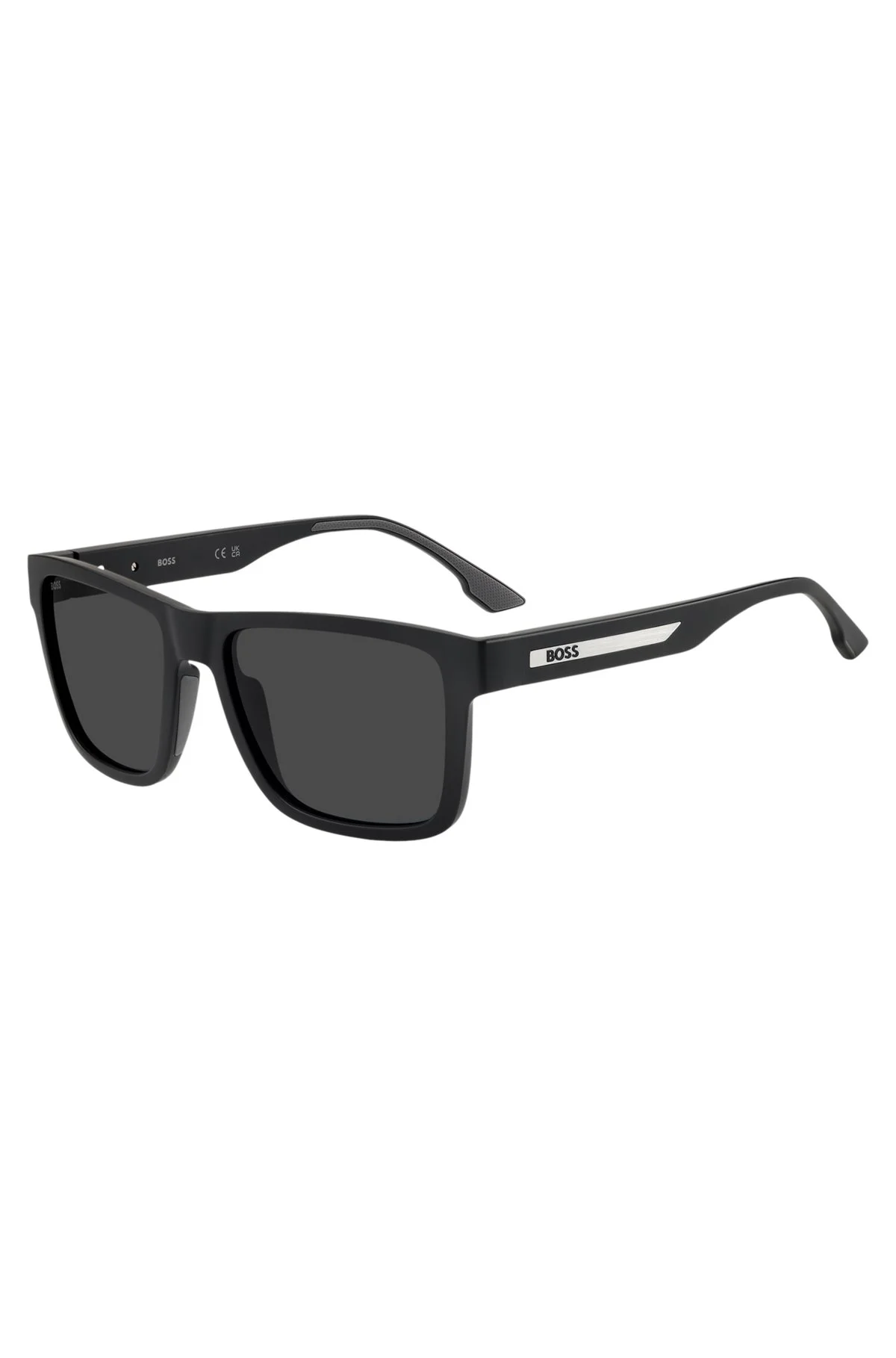 MATTE-BLACK SUNGLASSES WITH LOGO INSERT - 1