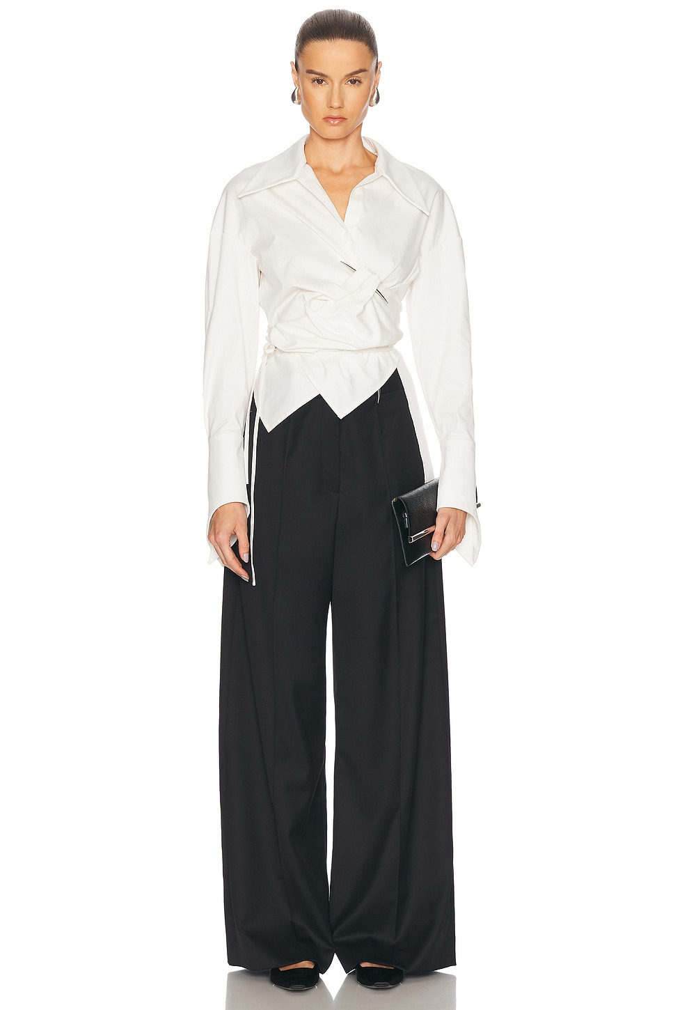 Pierced Dagger Oversized Wrap Shirt - 5
