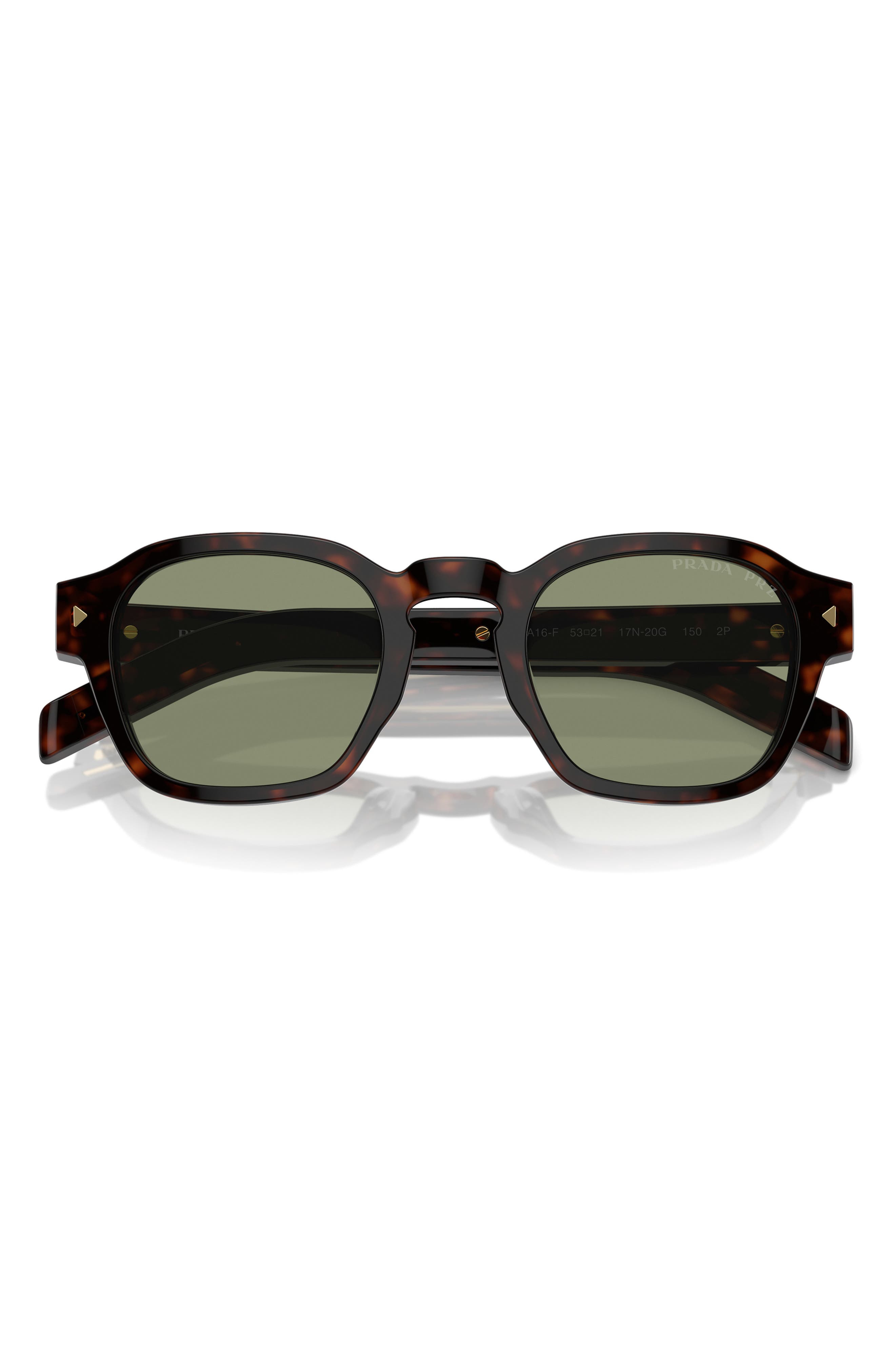 Prada 53mm Polarized Phantos Sunglasses in Green at Nordstrom - 3