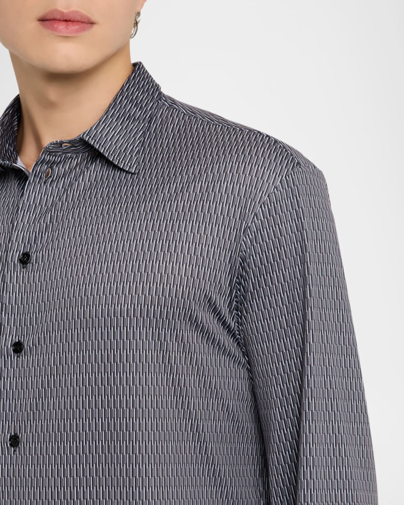 Men's Geometric Stretch Sport Shirt 5