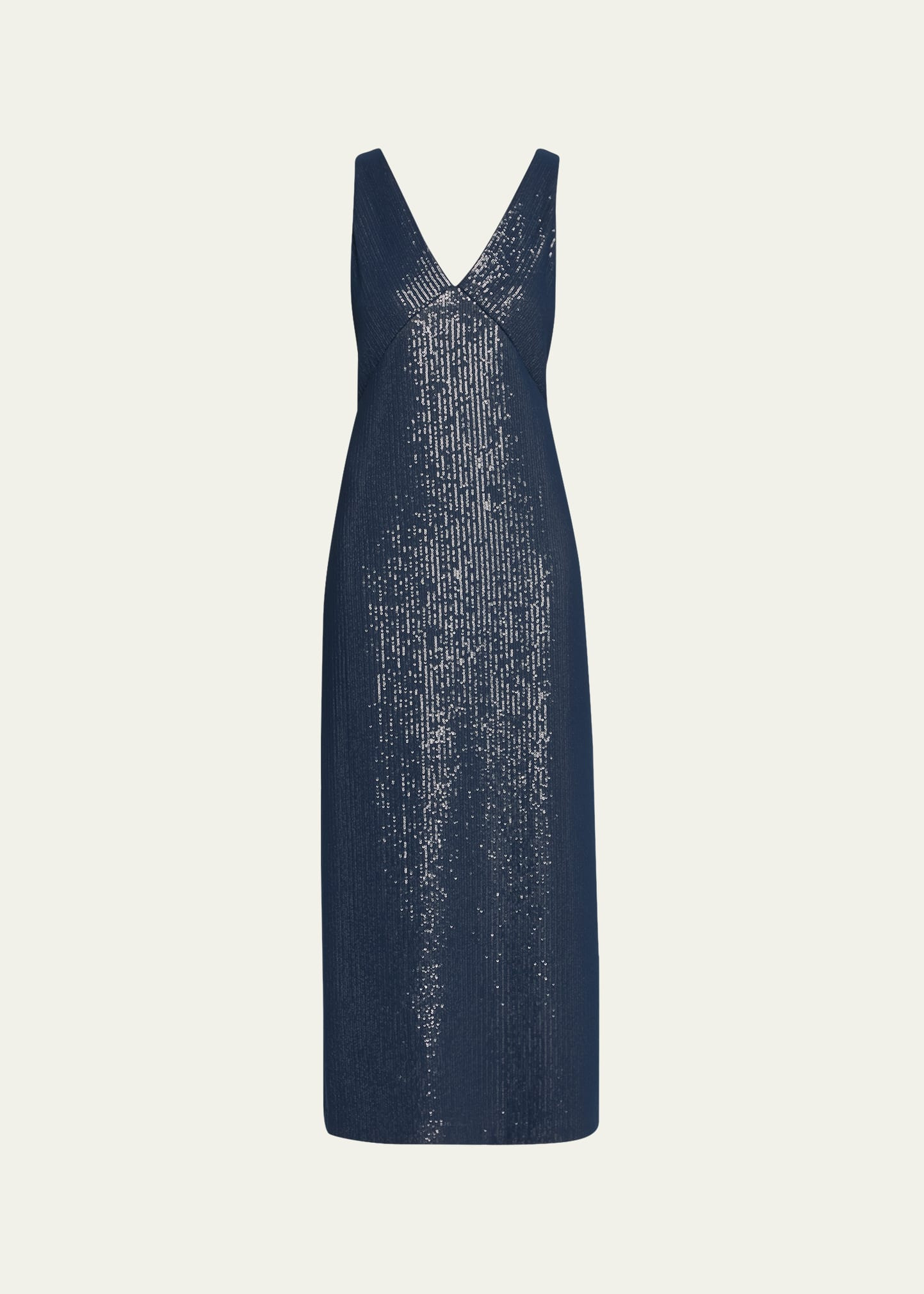 Sequined Deep V Dress - 1