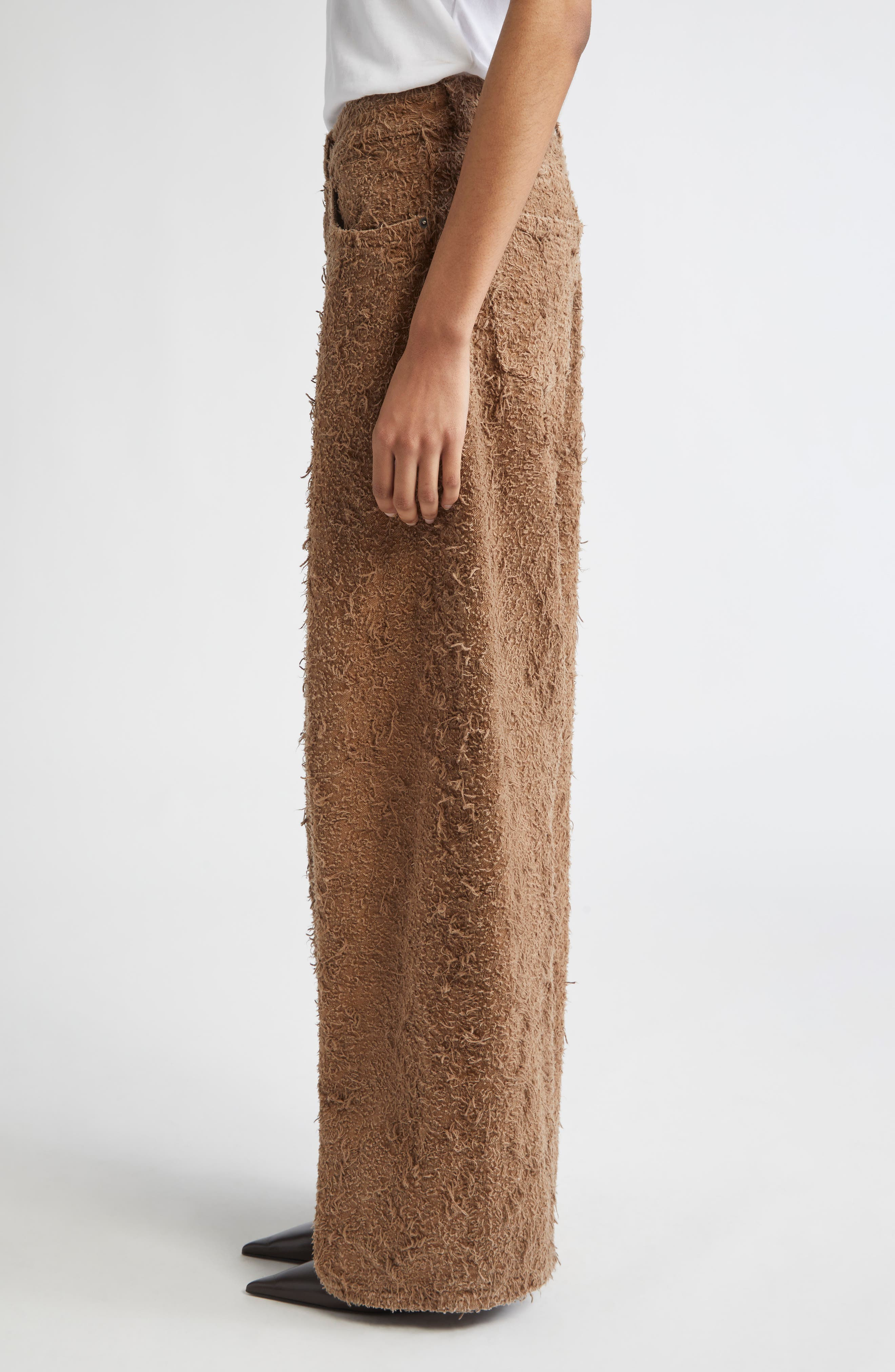 Haikure Bethany Wide Leg Fur Denim Jeans in Camel at Nordstrom - 3