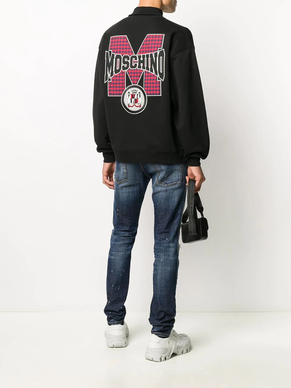 high neck sweatshirt with logo appliqué at rear - 2