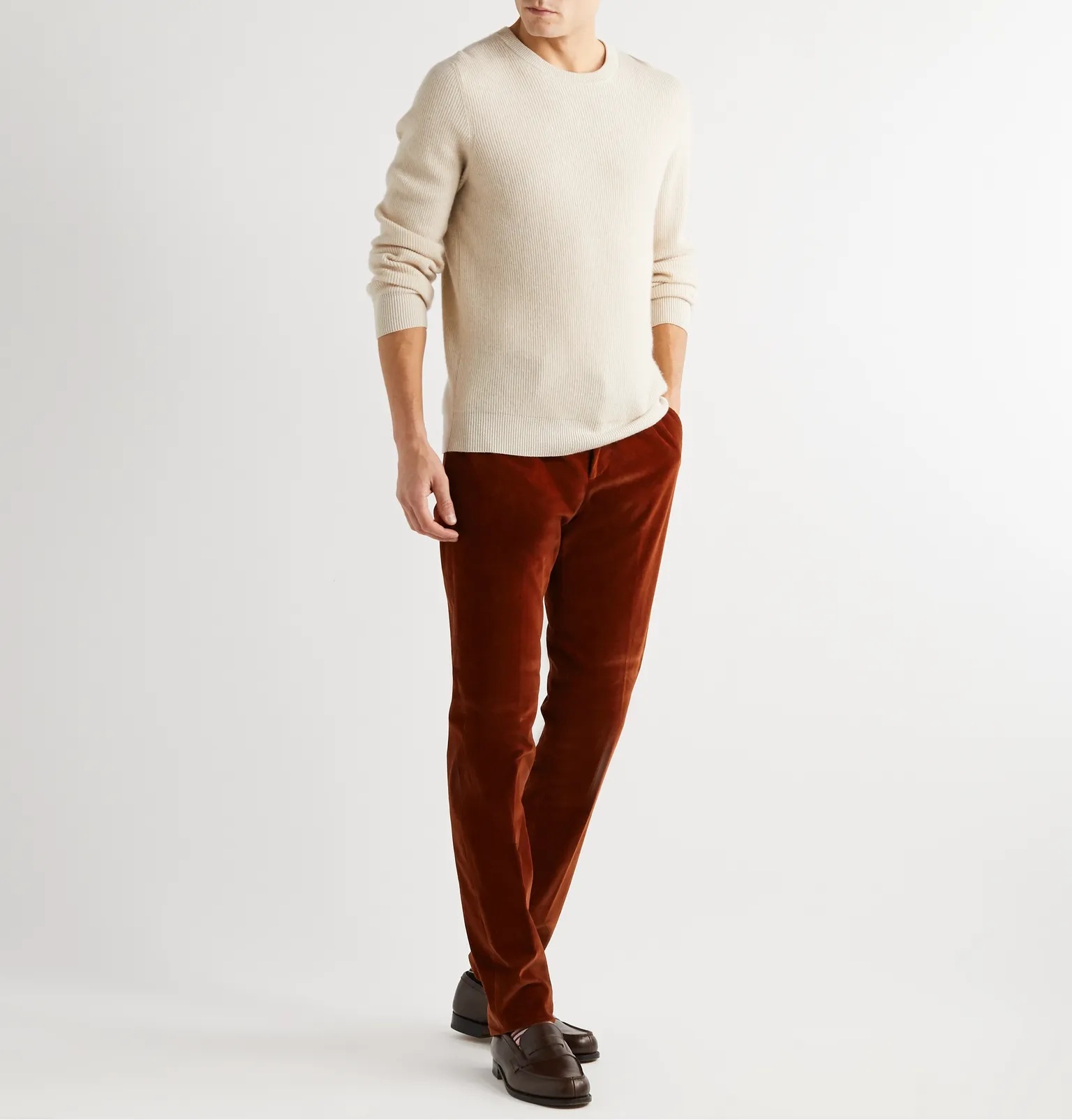 Slim-Fit Stretch-Cotton Corduroy Trousers - 2