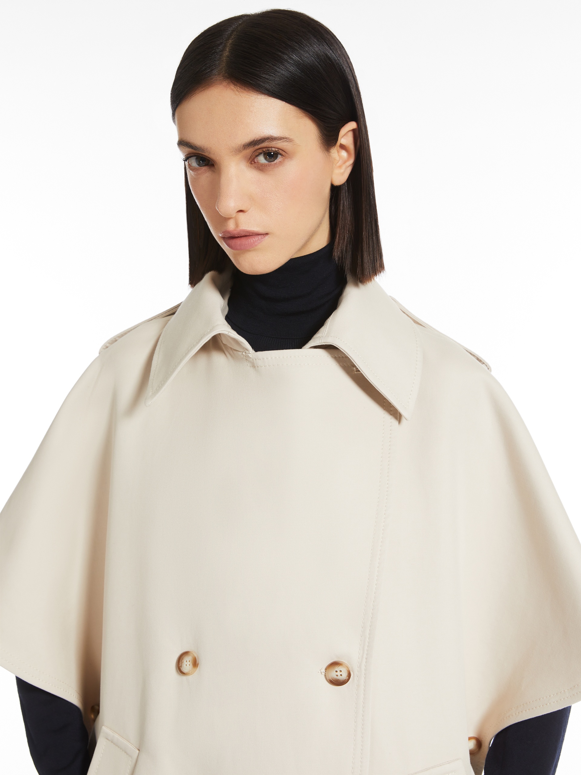 Max Mara FATA Water-repellent cotton cape | REVERSIBLE