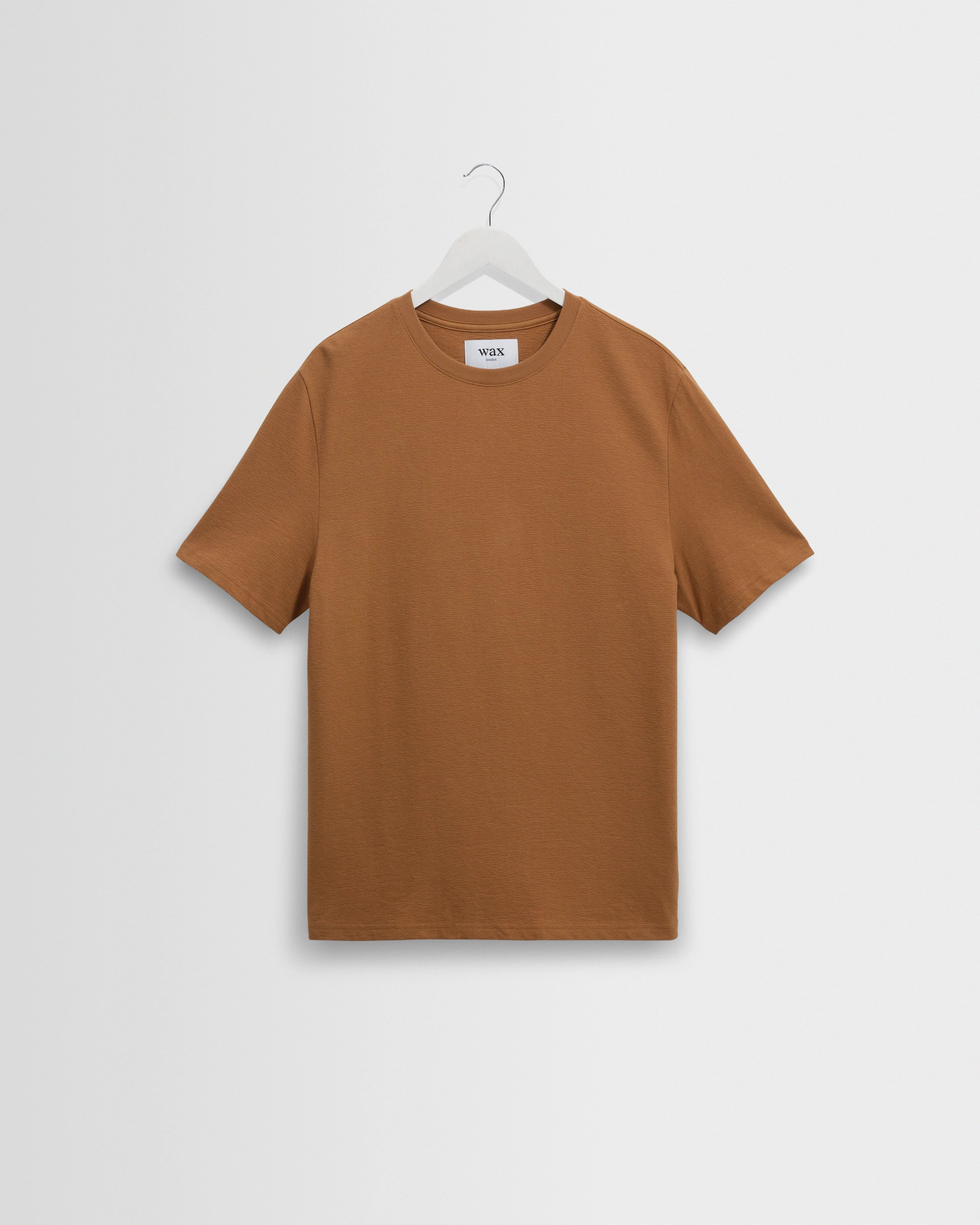 Dean - Tan Textured Organic Cotton T-Shirt - 1