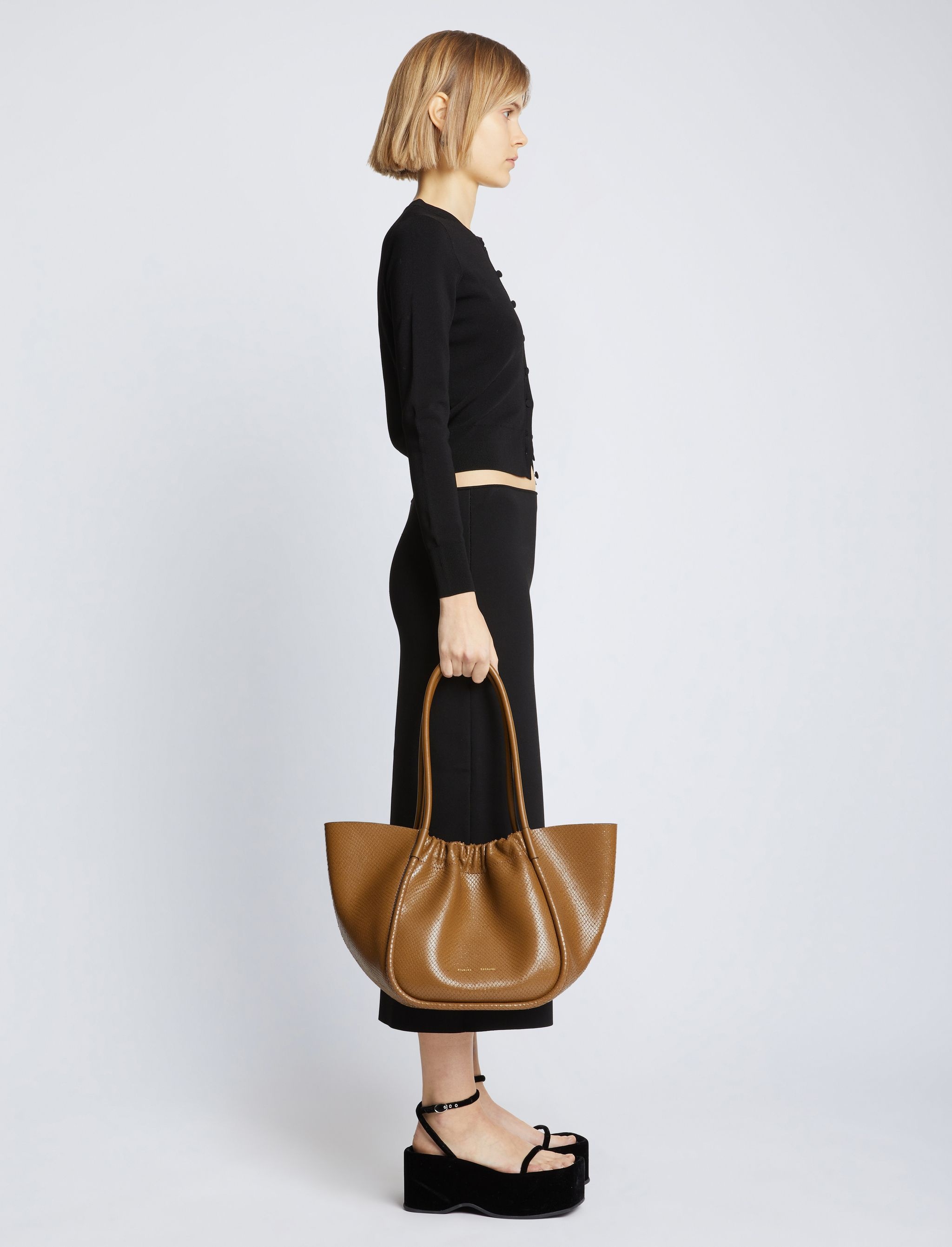 Carved Python Large Ruched Tote - 3
