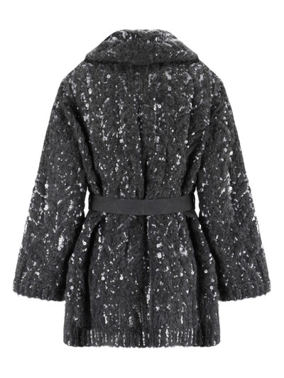 Brunello Cucinelli sequin belted jacket outlook