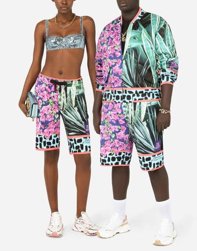 Dolce & Gabbana Jersey jogging shorts with jungle mix print outlook