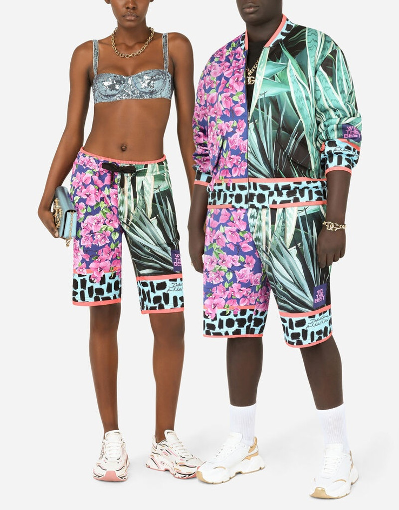 Dolce & Gabbana Jersey jogging shorts with jungle mix print outlook