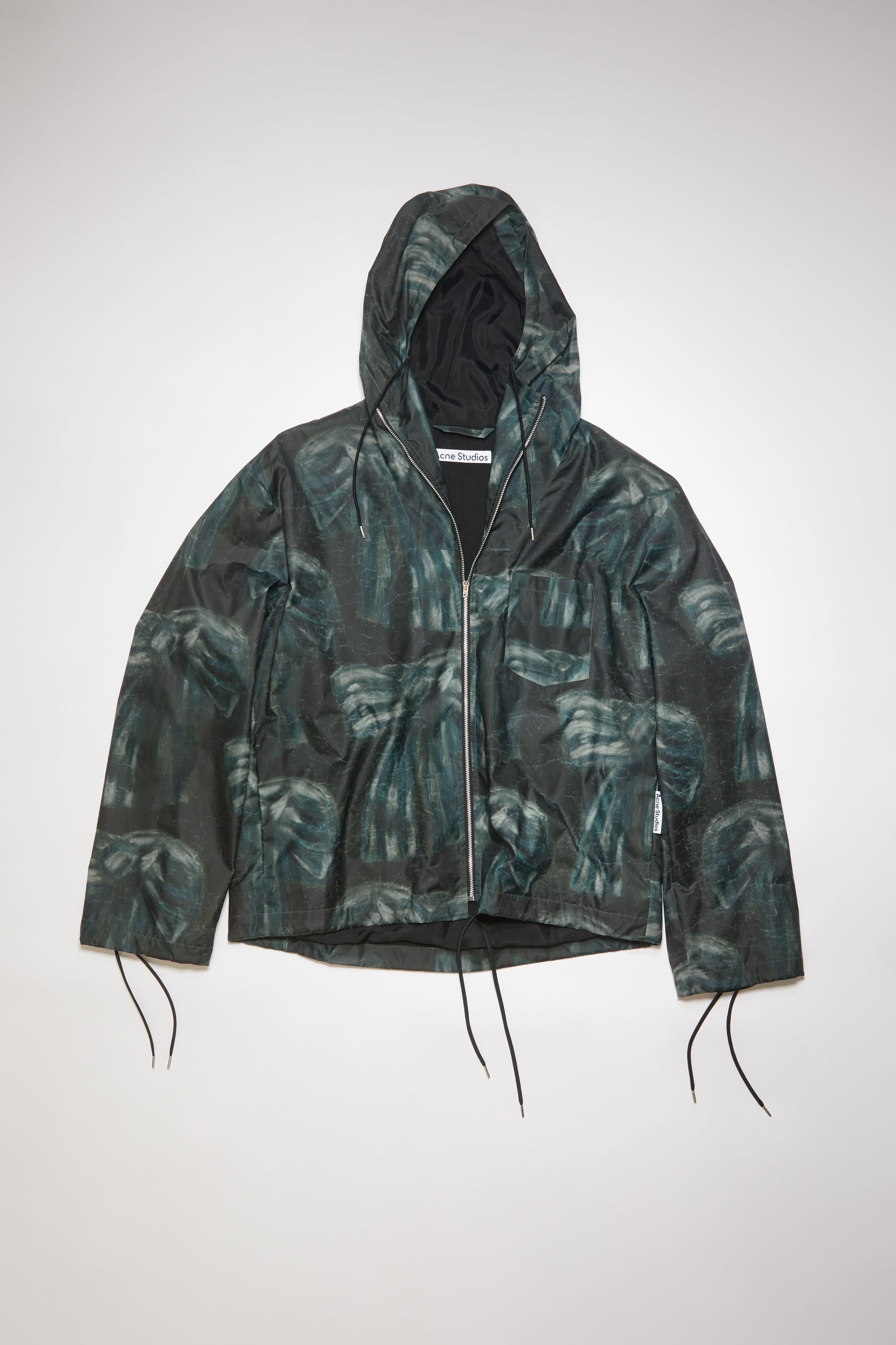 Printed hooded jacket - Black/dark blue - 1