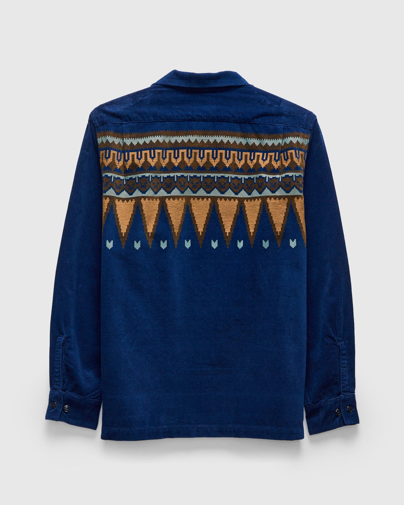 Studio D'Artisan "Bunta Print" Corduroy Shirt in Indigo outlook